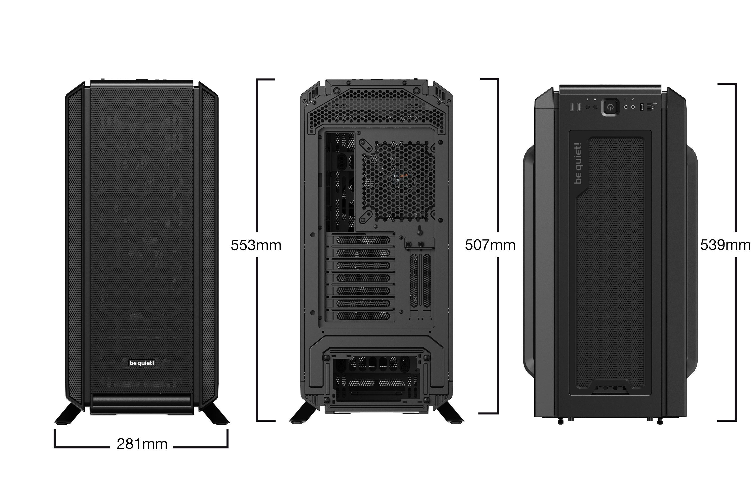 Caja Pc Be Quiet! Silent Base 802 Negra 3 Ventiladores 140mm/Insonorizada Bg039
