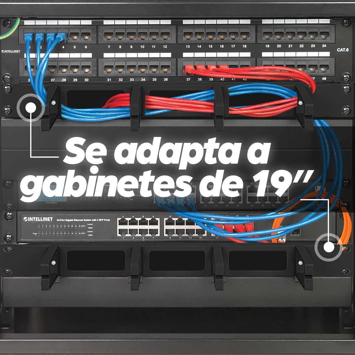 EAN 0766623711074 - Intellinet 711074 accesorio de bastidor Panel de gestión de cables imagen 2