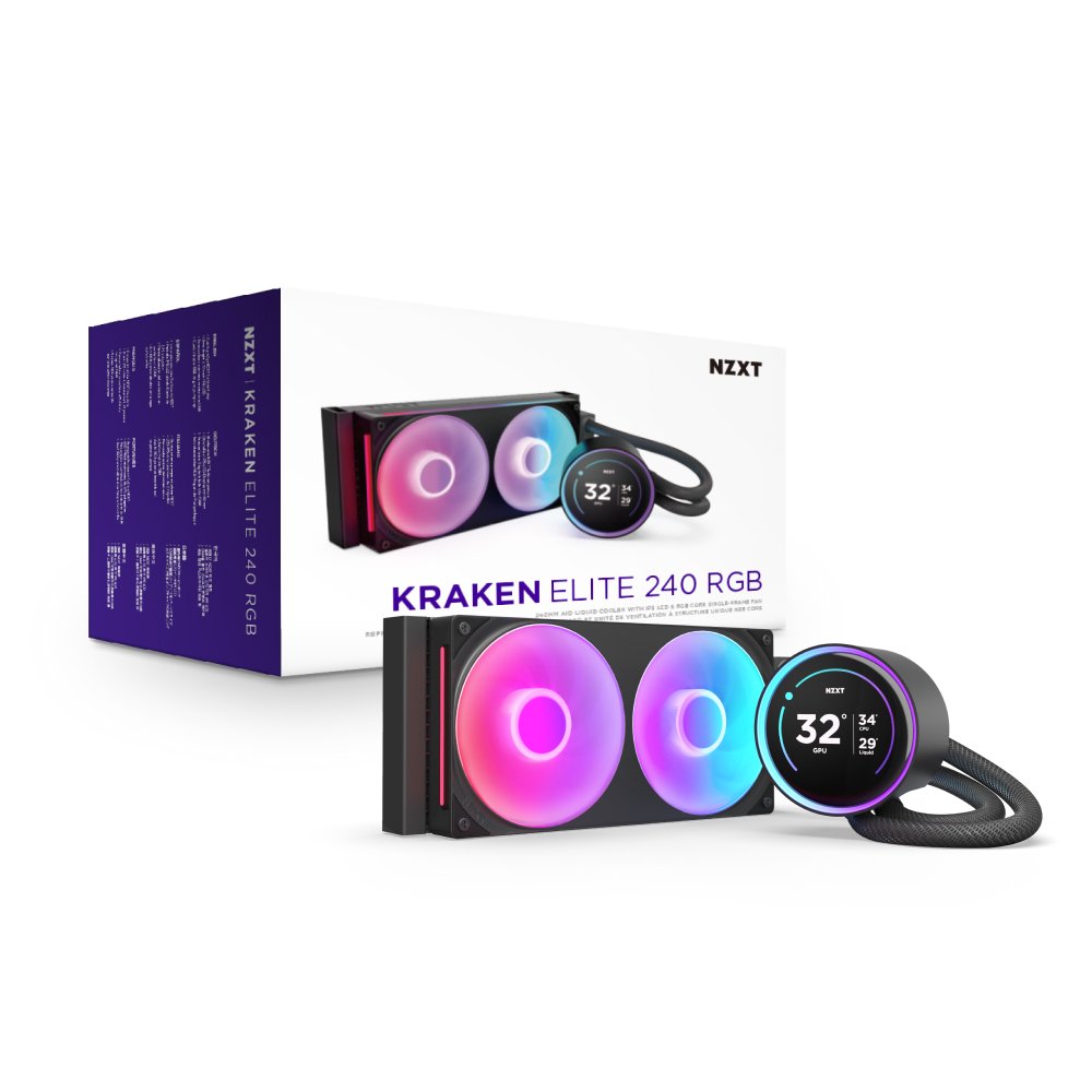 Nzxt Kraken Elite 240 Rgb 240 Mm, Refrigeración Por Agua Negro Rl-Kr24e-B2