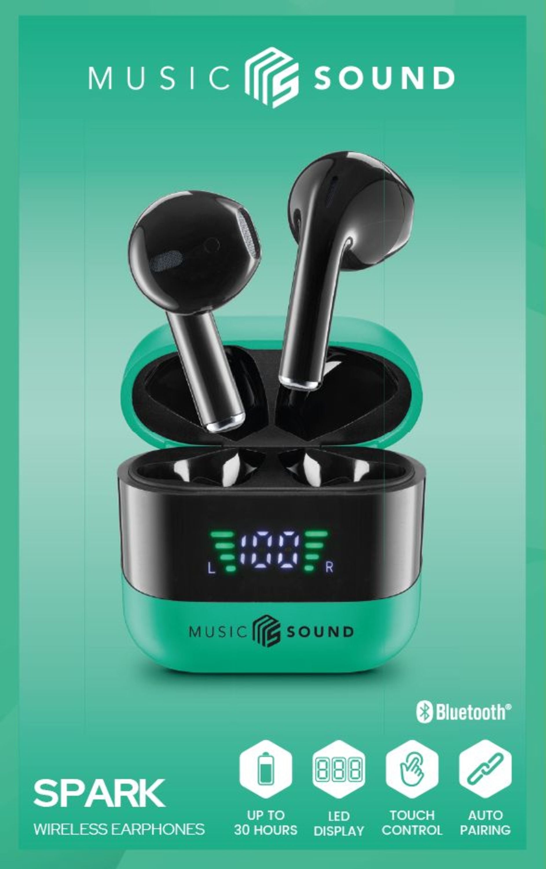 Auriculares Music Sound 8018080488641 Llamadas/Música Bluetooth Verde