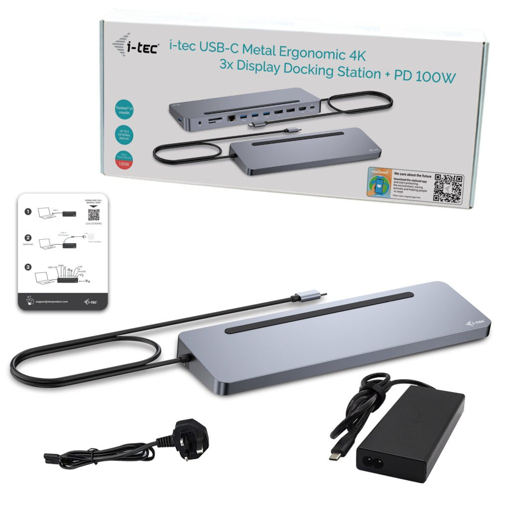 EAN 8595611706639 - i-tec C31FLAT2PDPRO100W base para portátil y replicador de puertos Alámbrico USB 3.2 Gen 1 (3.1 Gen 1) Ty imagen 3