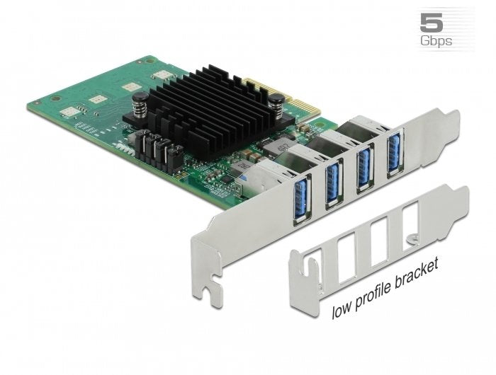 Delock Tarjeta Pci Express X4 4 Puertos Externos Usb 3.0 Quad Channel
