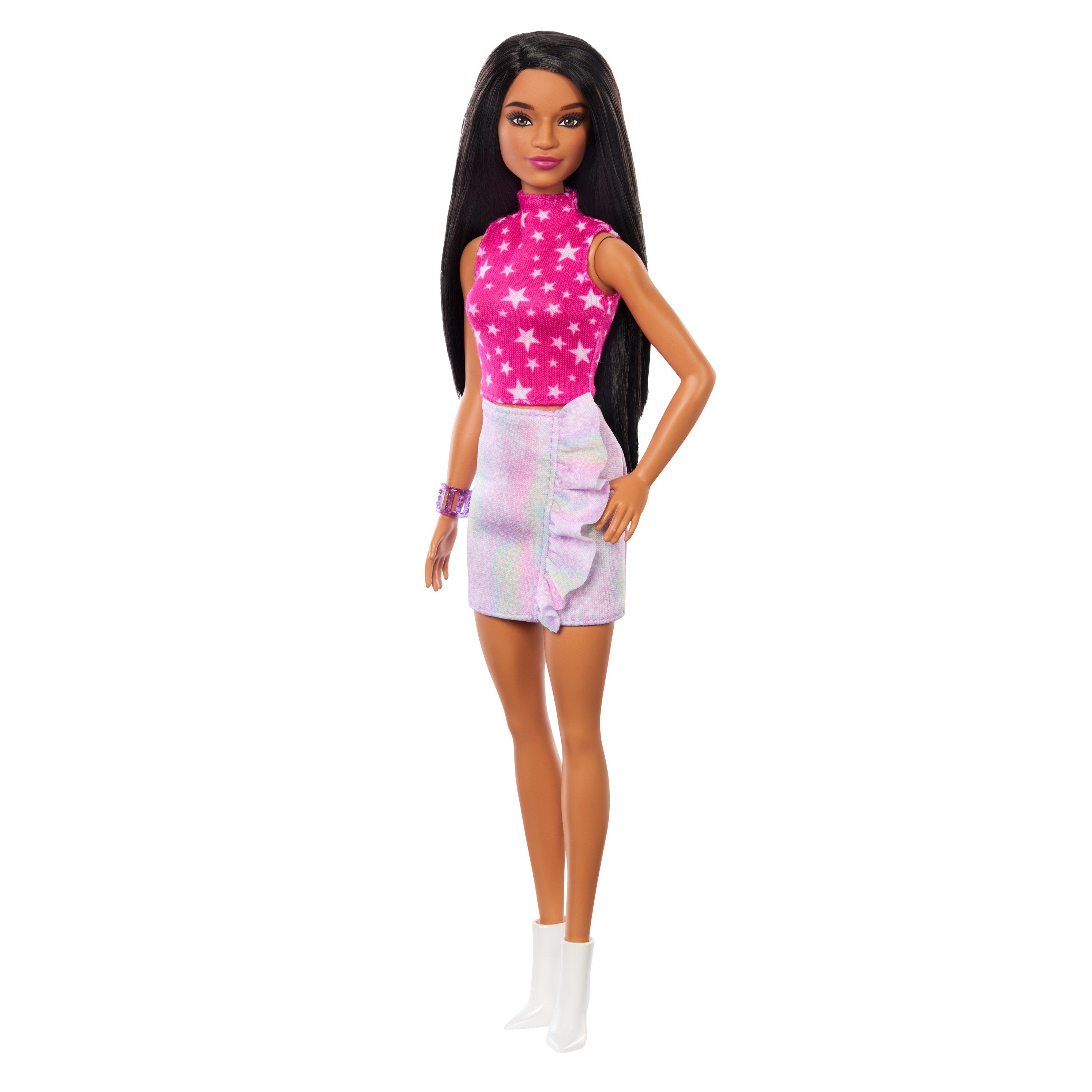 Muñeca Mattel Barbie Fashionistas Rosa Y Metalizada Hrh13