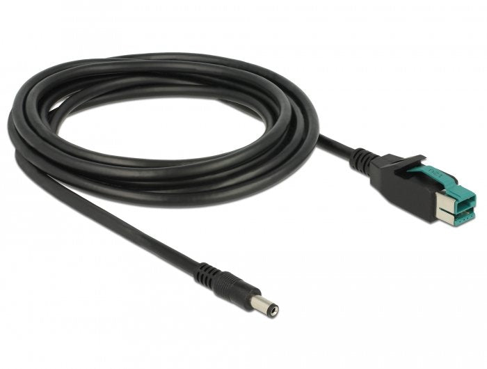Delock Powerojousb Cable Stecker 12 V > Dc 5,5 X 2,1 Mm Stecker 3 M Für Pos Drucker Und Terminals