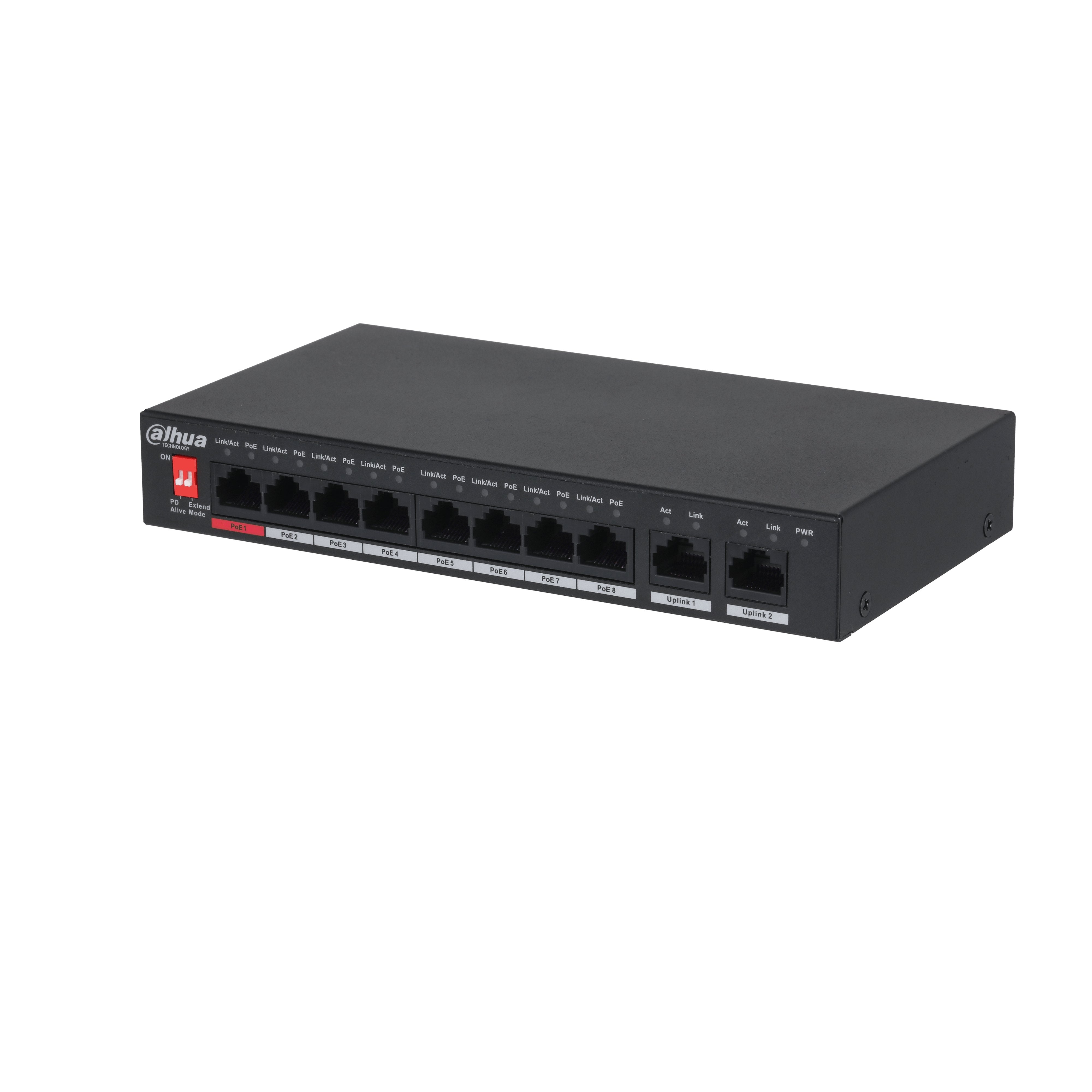 Switch Poe Pfs3010-8et-96-V2 8 Puertos Dahua