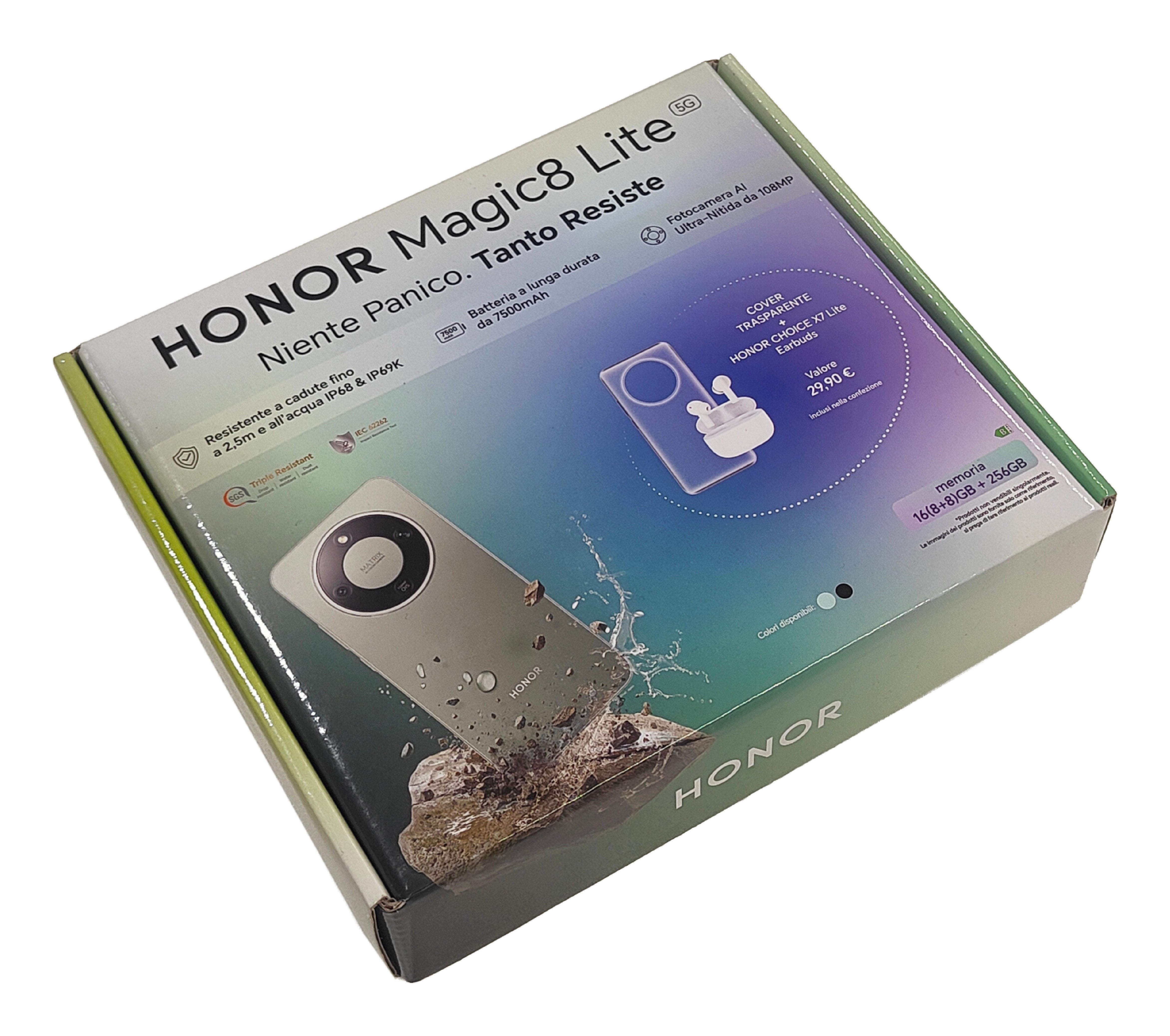 Honor Magic 8 Lite 8+256gb 6.79" 5g Green + X7 Lite + Tpu Case Ita
