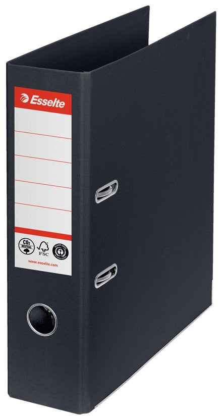 Esselte Archivador Palanca Nº1 Co2 Neutral A4 Cartón 100% Reciclado Lomo 75mm Negro