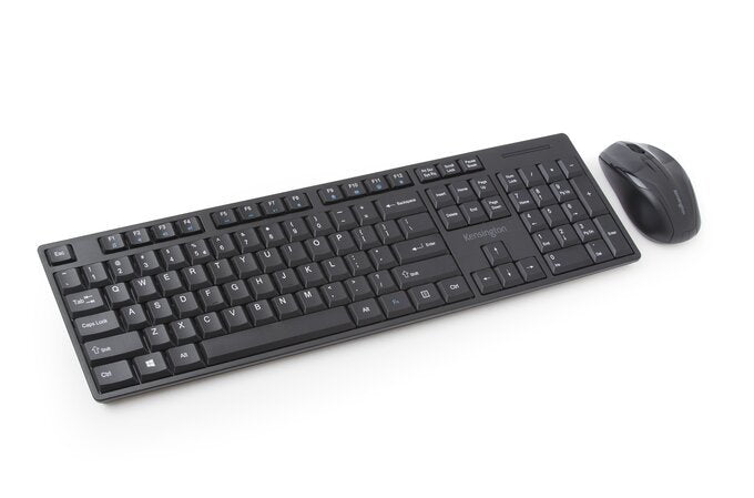 Kensington Ciconjunto De Ratón Y Teclado Inalámbricos De Perfil Bajo Pro Fit®, Juego De Escritorio Negro, Completo (100%), Inalámbrico, Rf Inalámbrico, Qwertz, Negro, Ratón Incluido