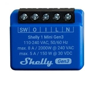 Shelly 1 Mini Gen3, Relé Azul Shelly_plus_1_mini_g3