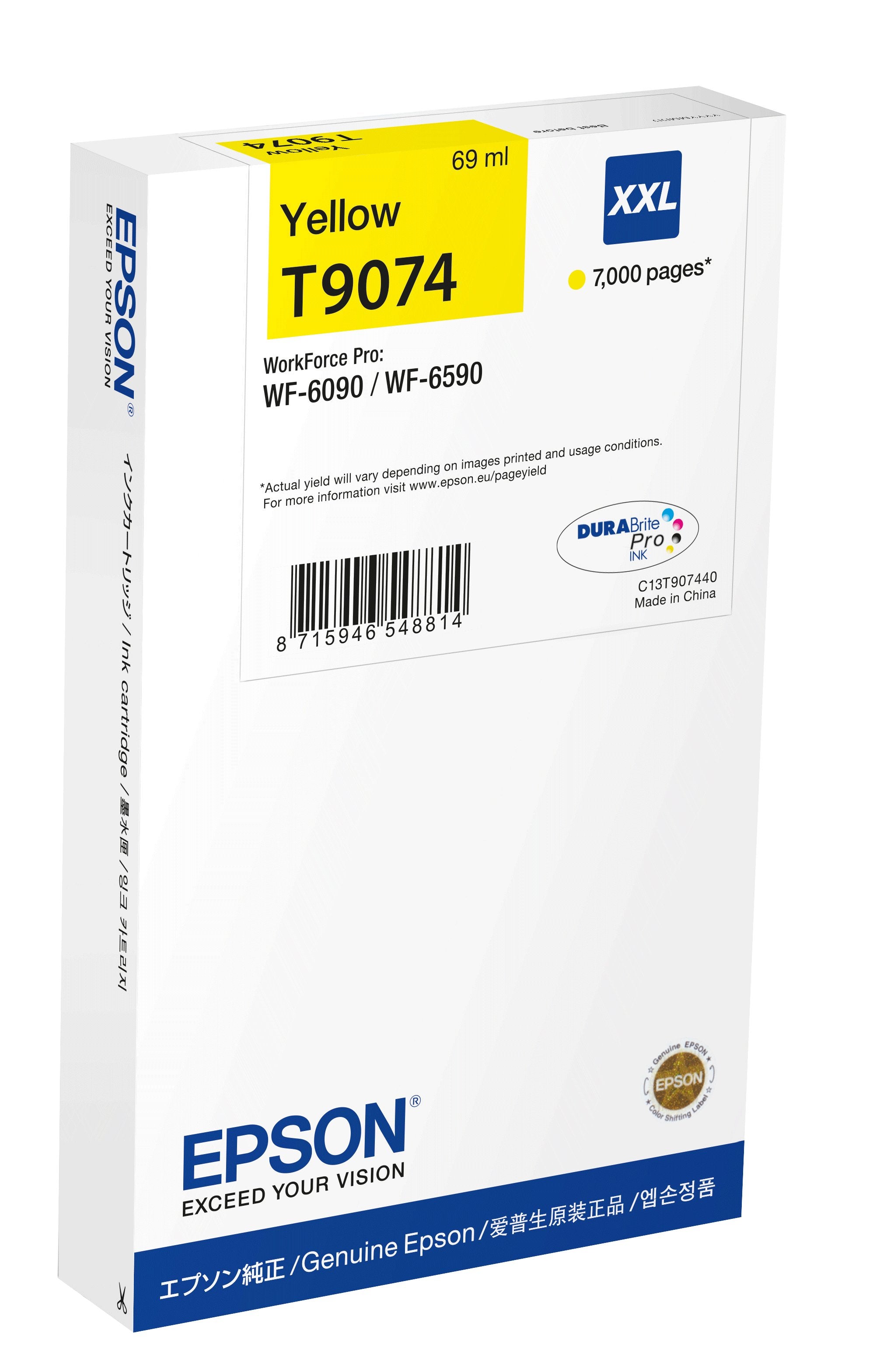 Tinta Original Epson T9074 69 Ml Tamaño Xxl Amarillo