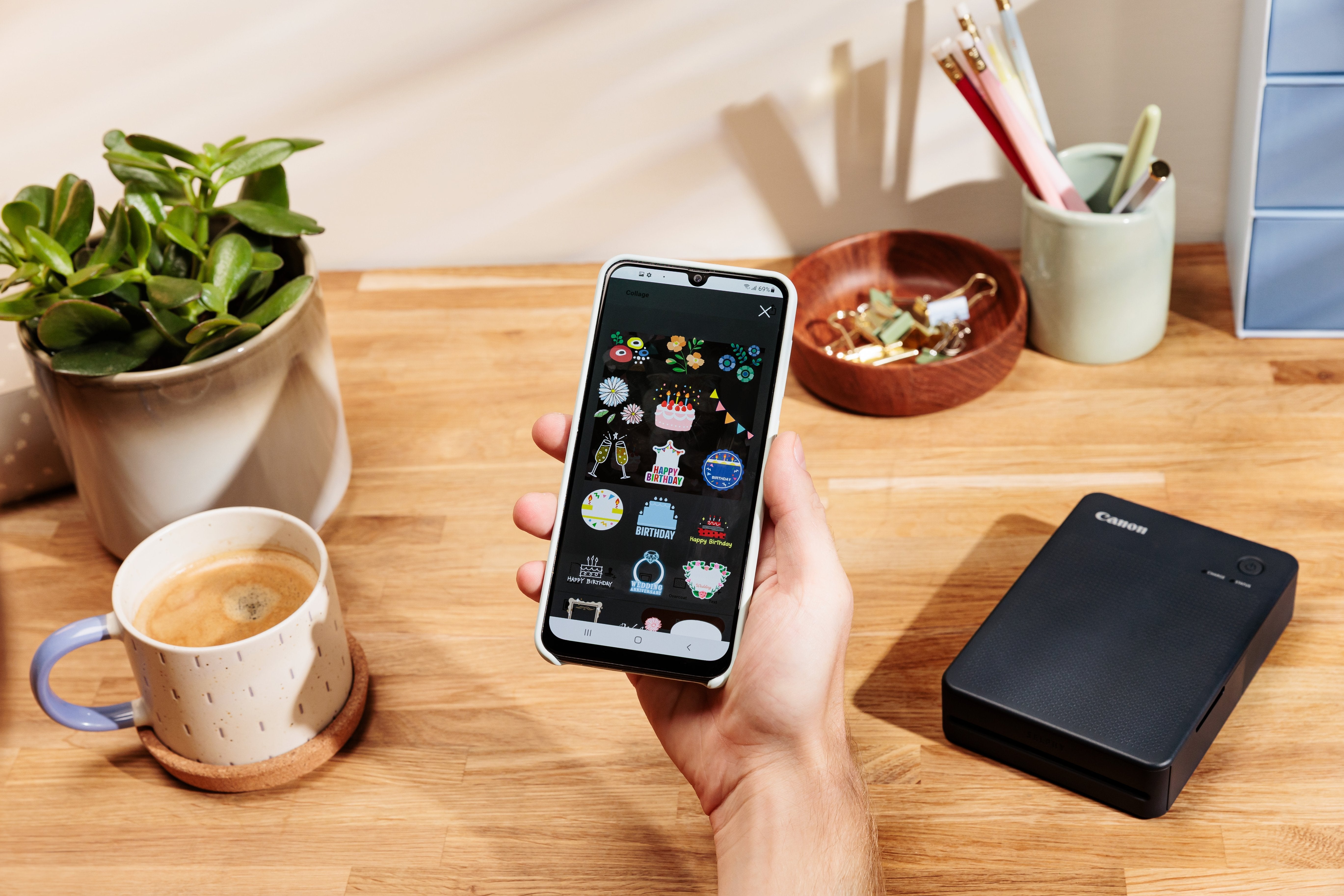 Canon Selphy Qx20 Bk Impresora De Foto Pintar Por Sublimación 287 X 287 Dpi 2.8" X 3.3" (7.2x8.5cm) Wifi