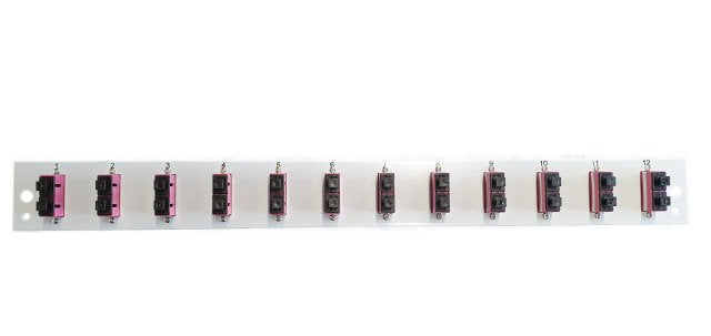 Efb Bestckte Frontblende Mit 12 X Sc Duplex Kupplung Om3 Vertikal, Grau