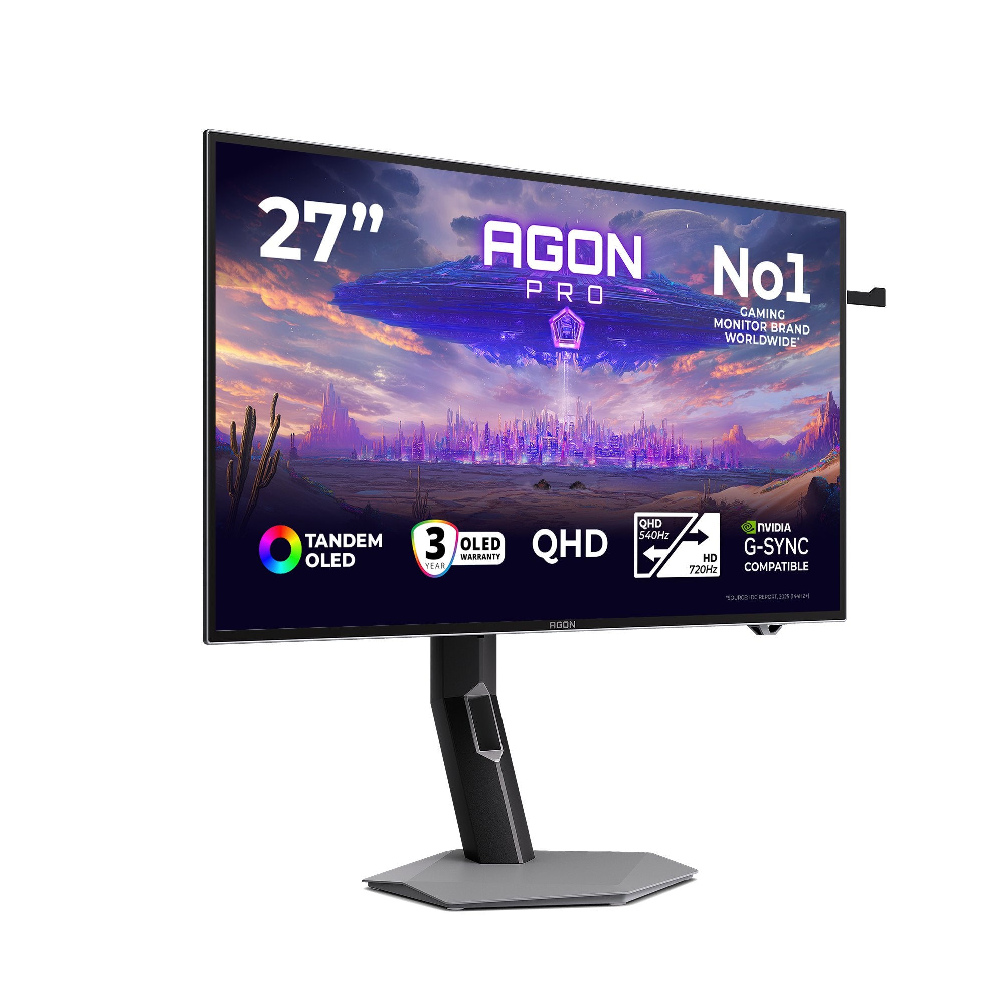EAN 4038986183451 - AOC AGON PRO AGP277QKDC pantalla para PC 67,3 cm (26.5") 2560 x 1440 Pixeles Quad HD OLED Gris imagen 2