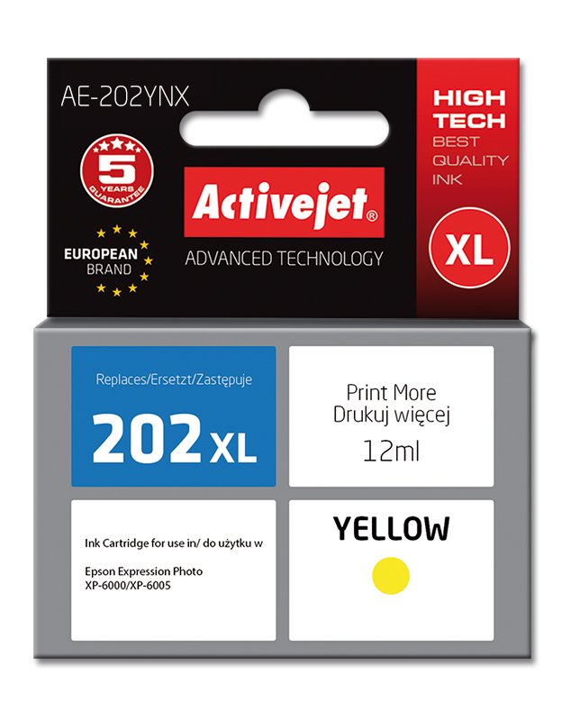 EAN 5901443111740 - Activejet AE-202YNX cartucho de tinta 1 pieza(s) Compatible Alto rendimiento (XL) imagen 1
