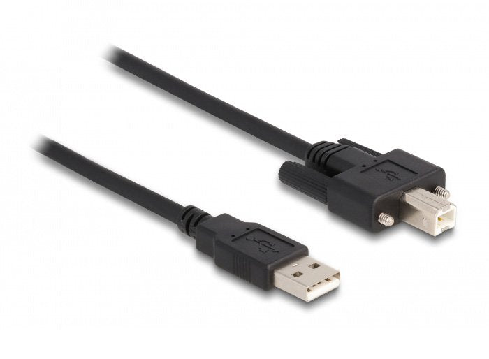Cable Delock Usb 2.0 Typ-A Stecker Zu Typ-B Stecker Mit Schrauben 0,5 M