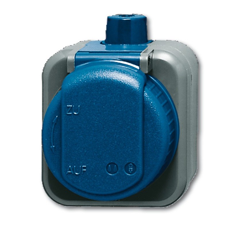 EAN 4011395228401 - Busch-Jaeger 2083-0-0343 toma de corriente CEE 7/3 Azul, Gris imagen 1
