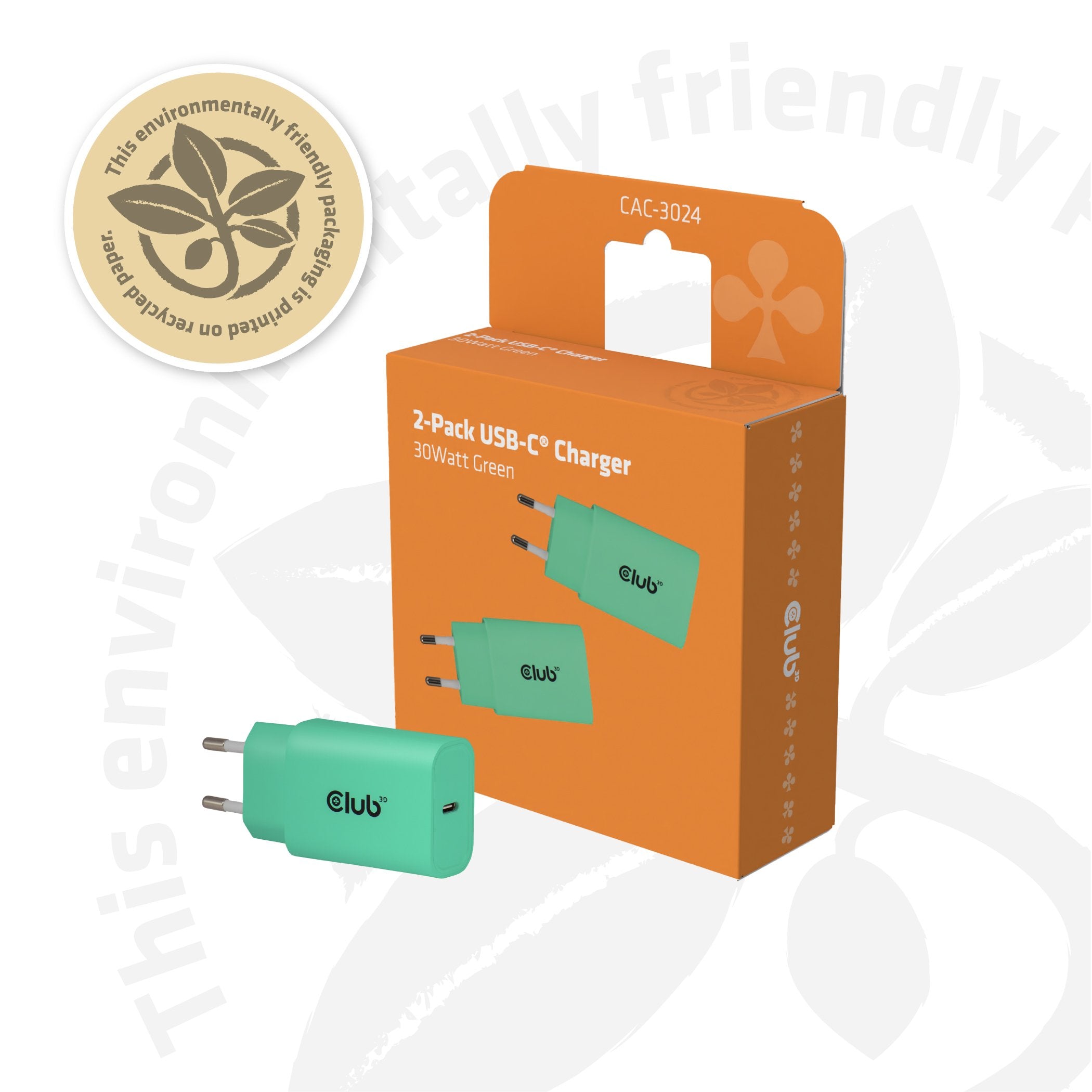 EAN 8719214473433 - CLUB3D CAC-3024 cargador de dispositivo móvil Smartphone, Universal Verde Corriente alterna Carga rápida imagen 10