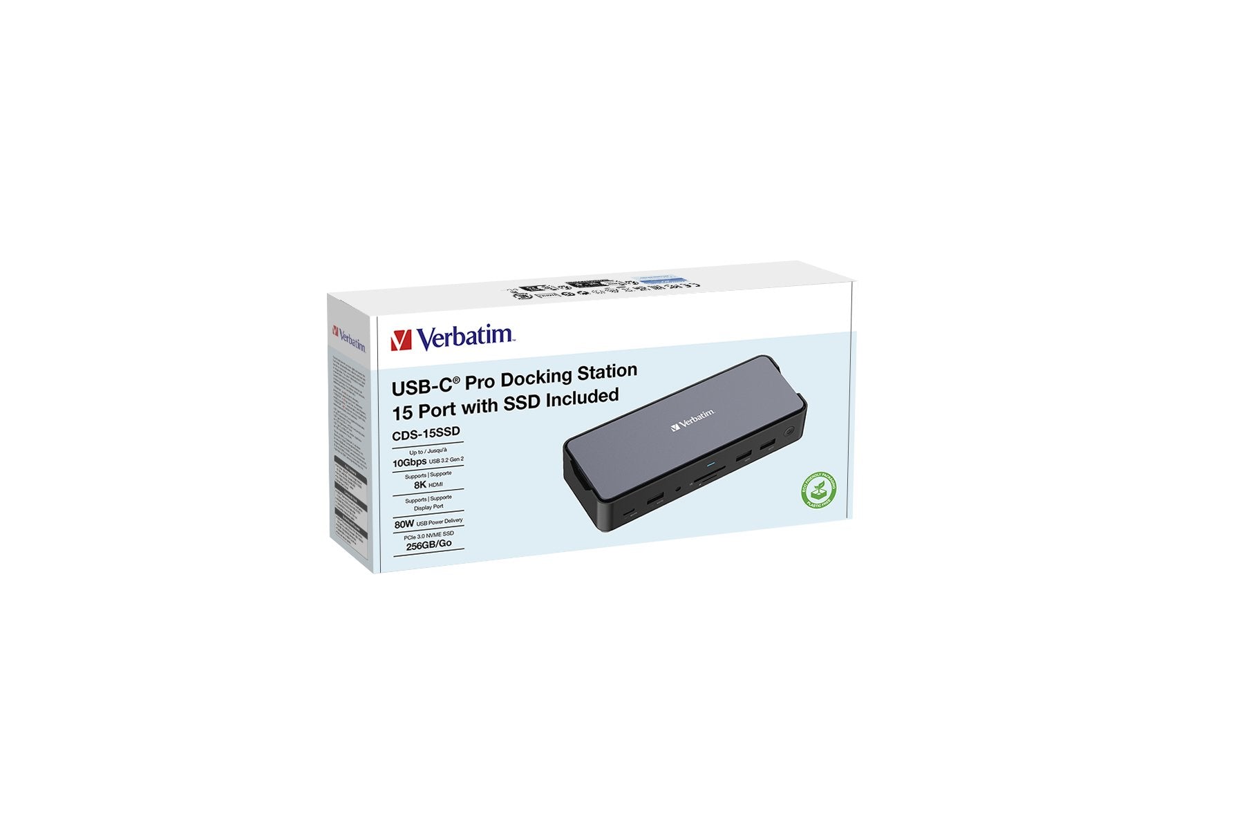 Verbatim Usb-C Pro Dockingstation Cds-15ssd Con Hdmi/4k/Ssd 256gb/Rj45/Usb-A