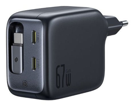 Enercore Cj11 Fast Charger With Retractable Cable 3c 67w Eu Cosmic Black