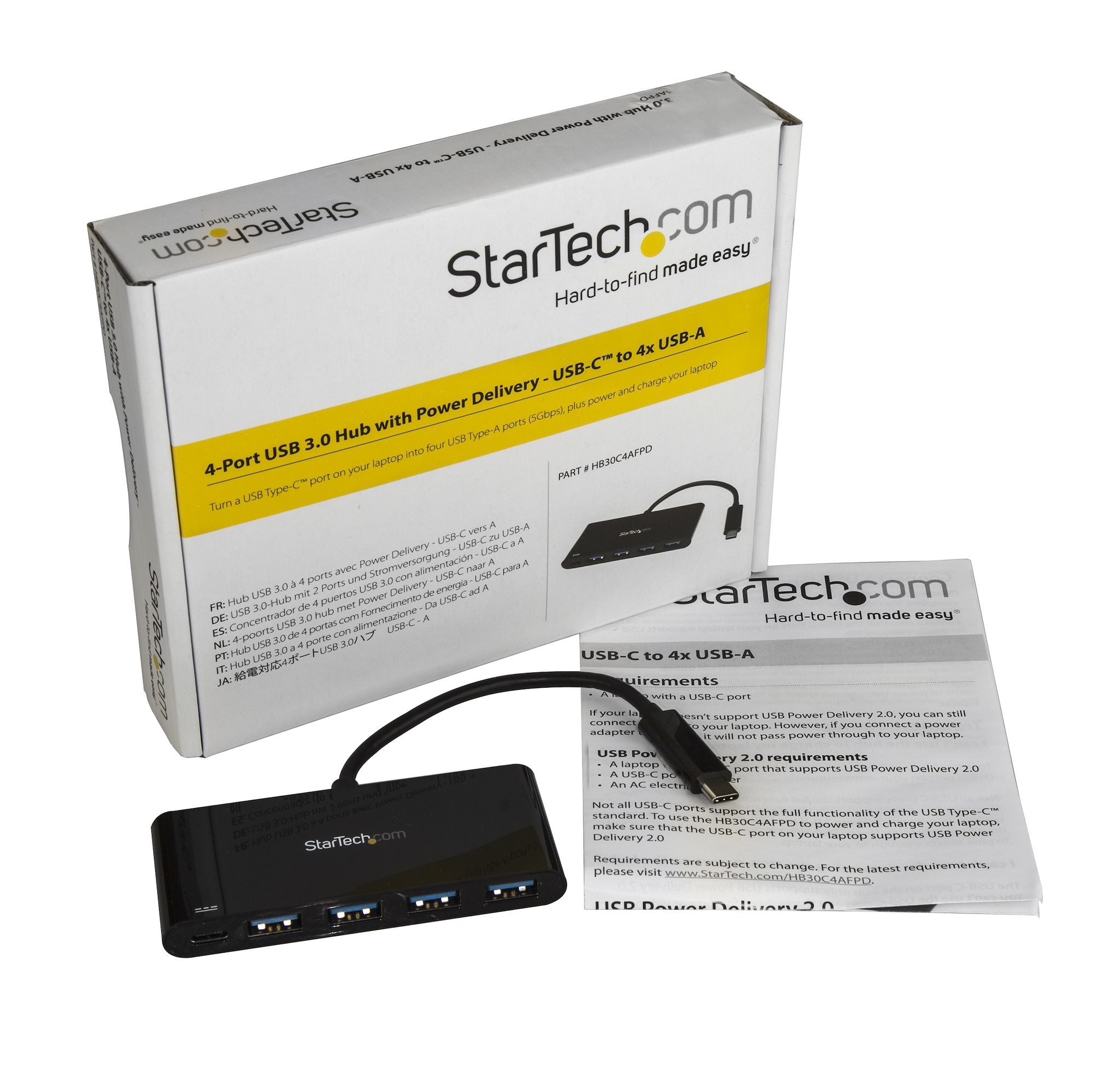EAN 65030867702 - StarTech.com HB30C4AFPD hub de interfaz USB 3.2 Gen 1 (3.1 Gen 1) Type-C 5000 Mbit/s Negro imagen 5