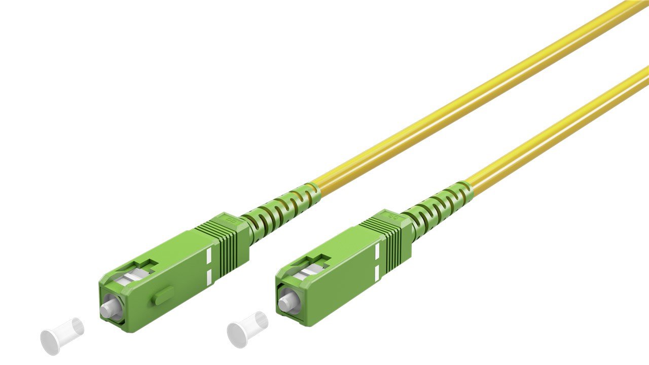 Cable De Fibra Óptica Para Router 2m -Ø3 Mm Amarillo Latiguillo Monomodo Ftth - 9/125 Os2 - Sc/Apc-Sc/Apc Simplex - Compatible