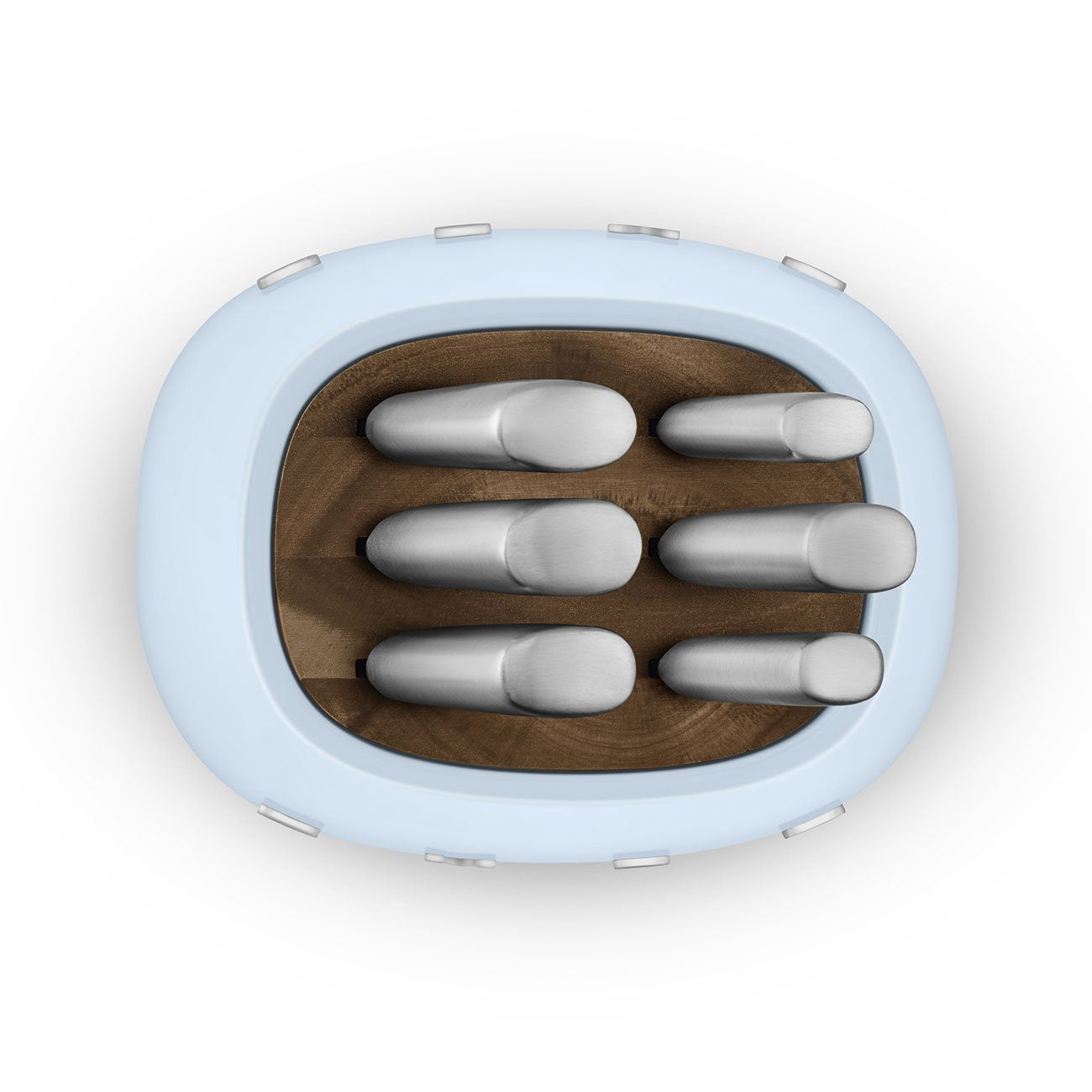 EAN 8017709344207 - Smeg KBSF02PB taco para cuchillos Bloque con ranuras para cuchillos Plástico, Acero inoxidable, Madera Az imagen 6