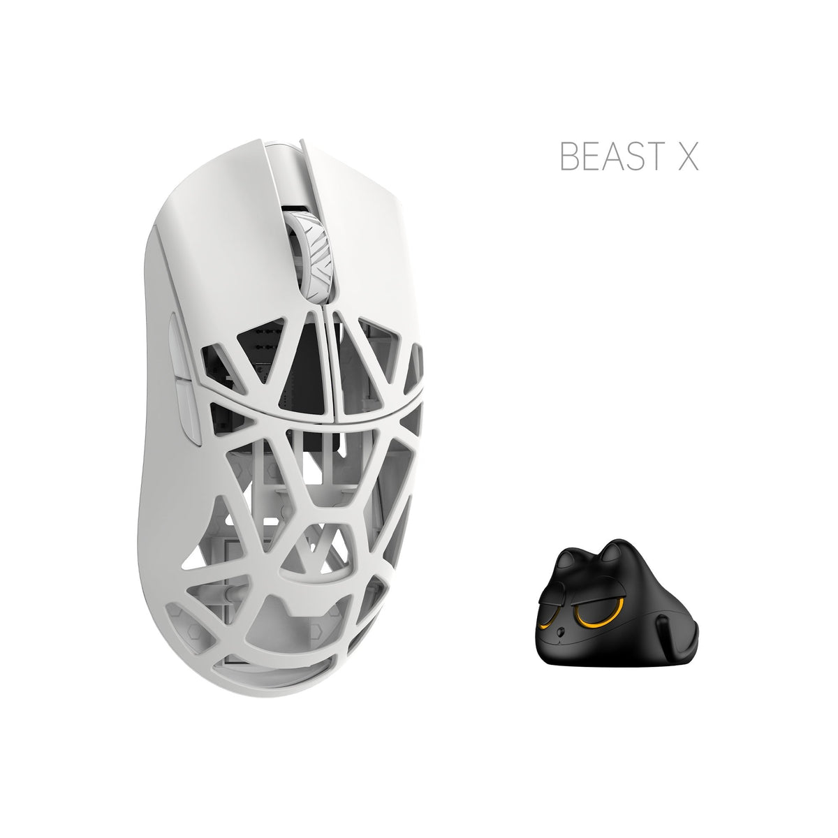 Wlmouse Beast X Pro Solid Sides Gaming Ratón, Omron Optical Switches - Blanco