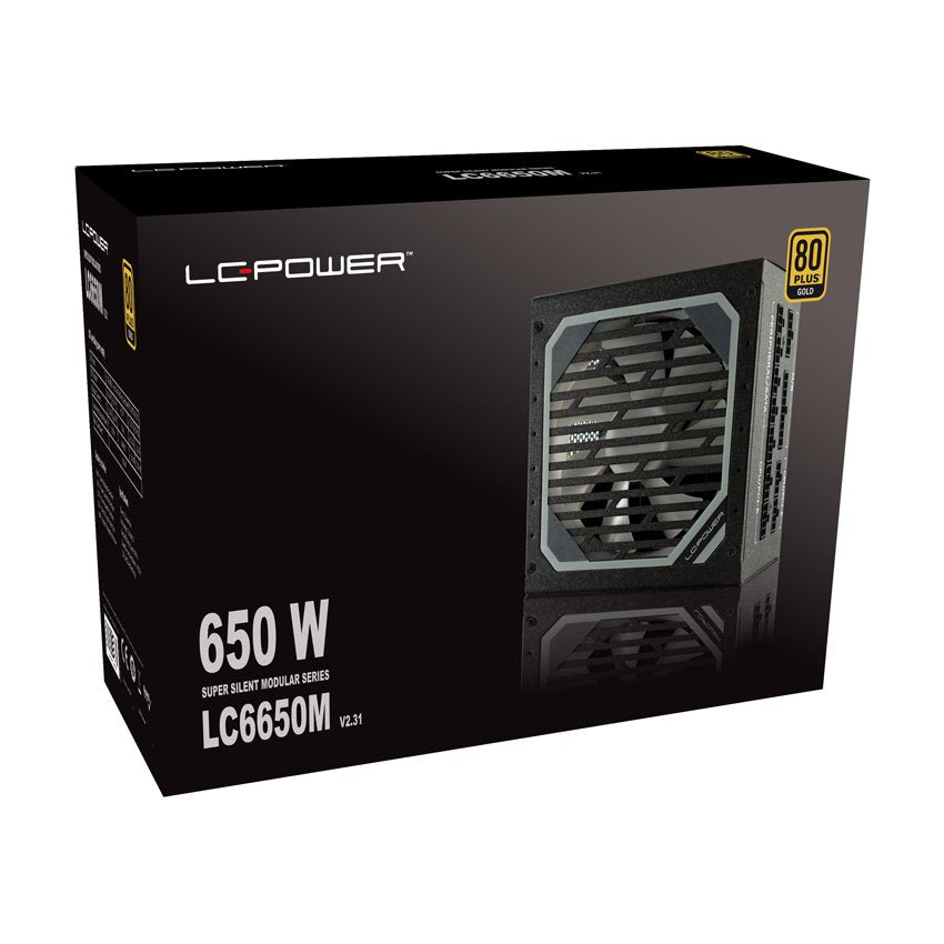 Lc-Power Lc6650m V2.31, Fuente De Alimentación Atx Serie Modular Super Silenciosa, 650w, 80 Plus Gold