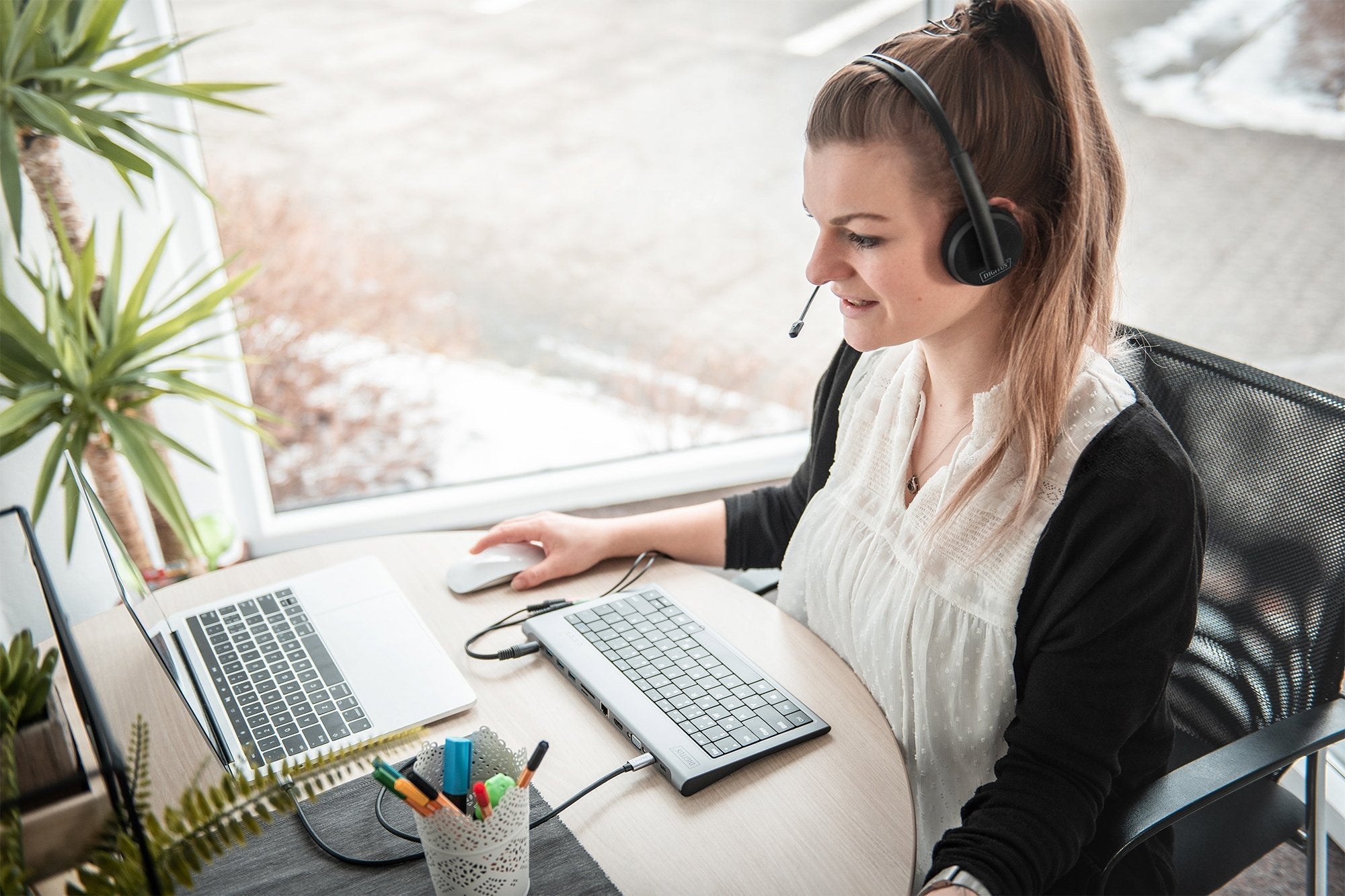 Digitus On Ear Office Headset On Ear, Noise Rojouction