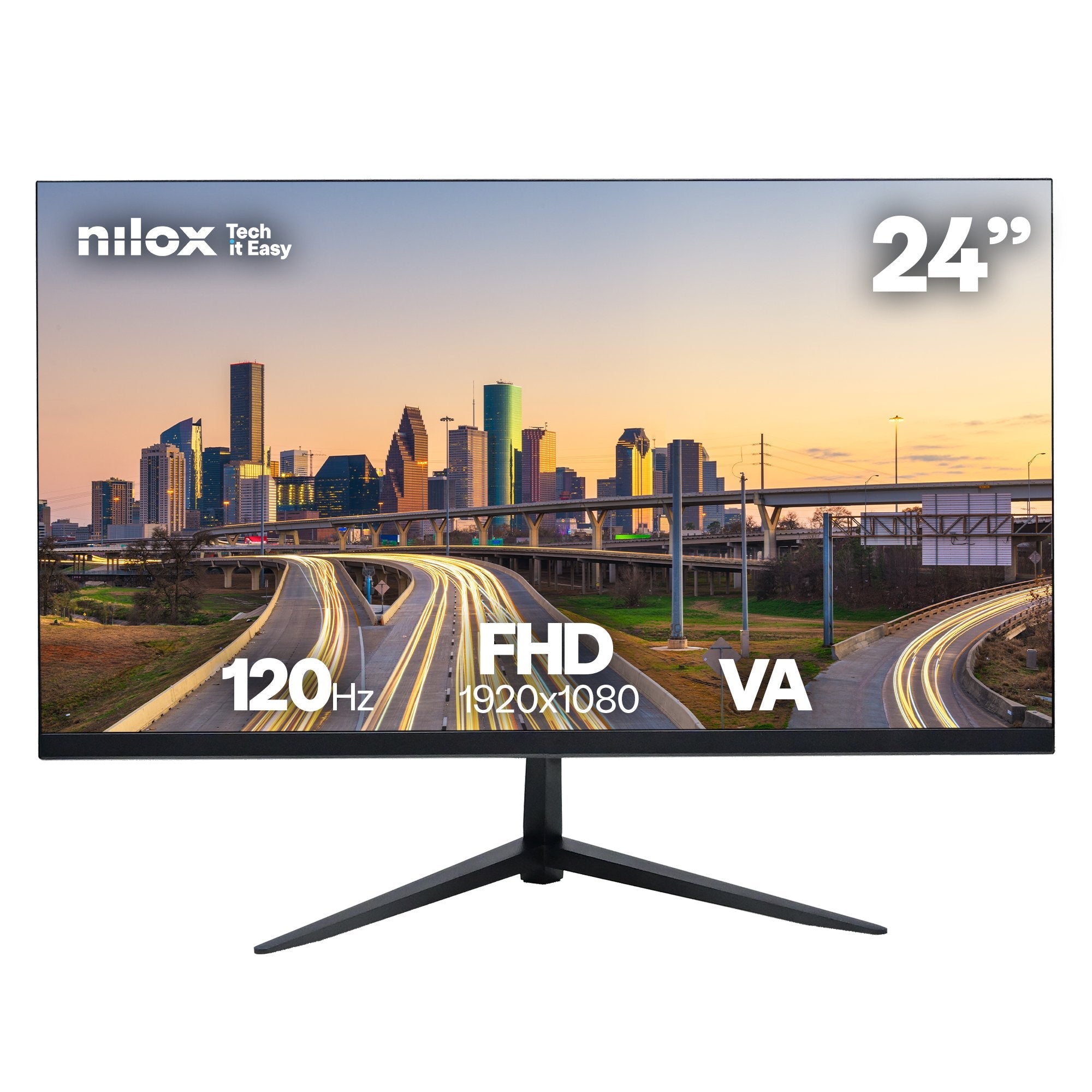 Monitor 24" Hdmi Vga Nilox Nxm24fhd1205 Va Fhd 120hz 1ms 250cd/Mâ² Vesa 75x75