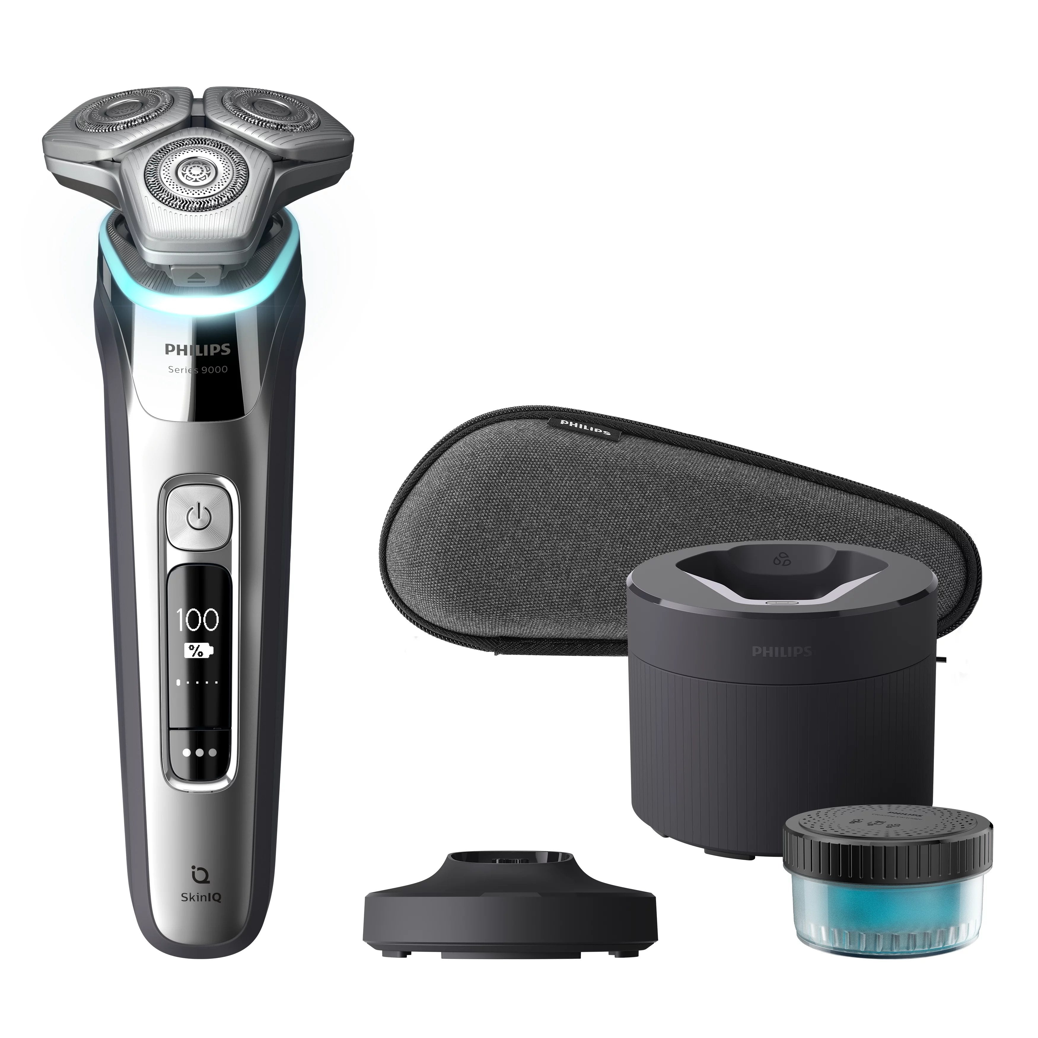 EAN 8720689018104 - Philips SHAVER Series 9000 S9975/55 afeitadora Máquina de afeitar de rotación Recortadora Cromo, Plata imagen 3