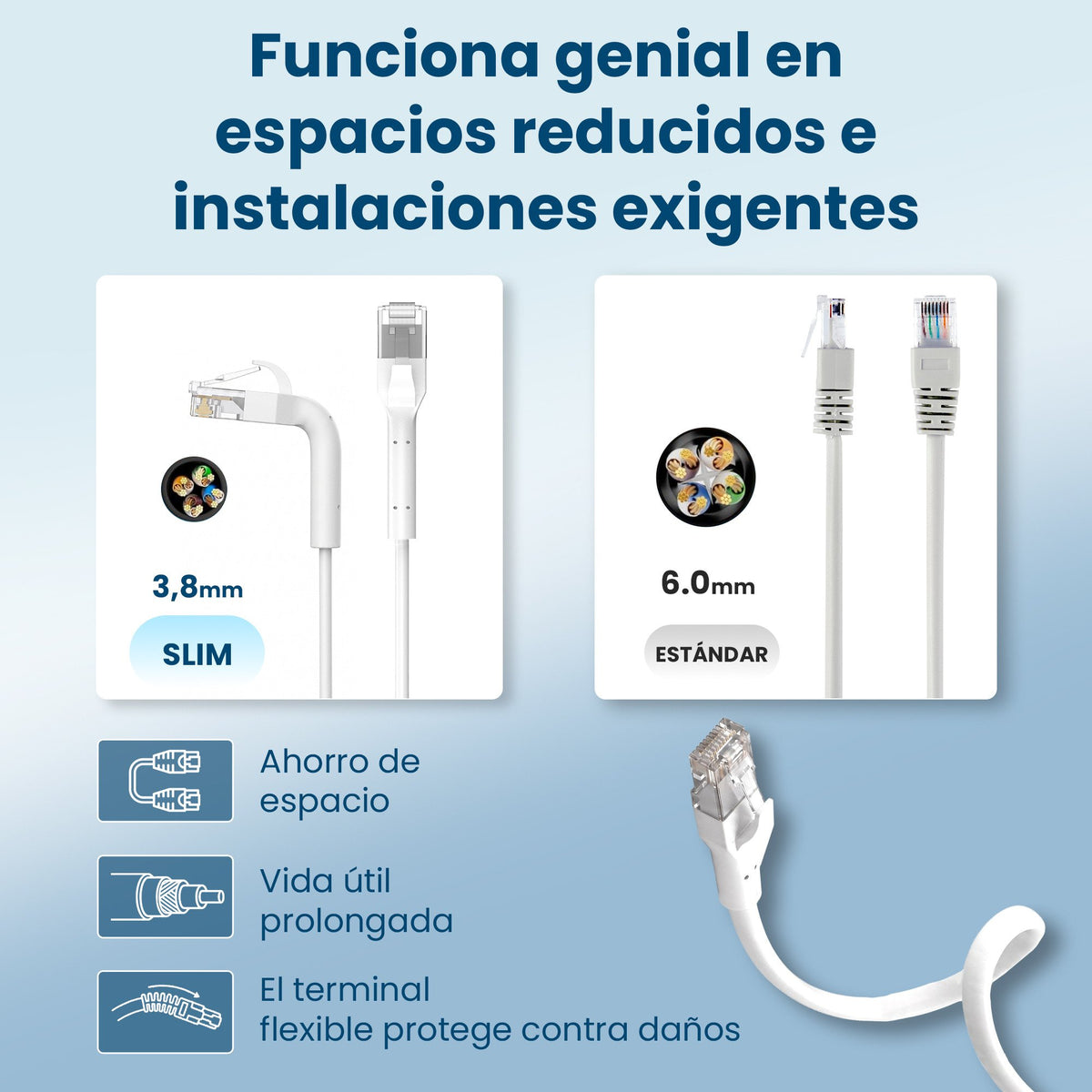 EAN 5906168638978 - Extralink Kat.6A U/FTP 1m 1Gbps Biały | Patchcord LAN | Miedź Kabel sieciowy skrętka, łamana końcówka (EX imagen 19