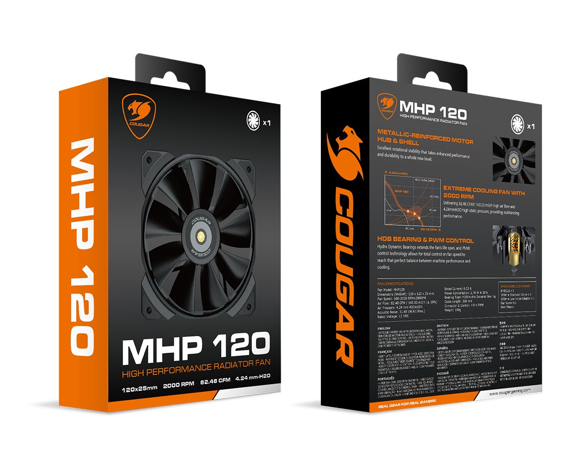 Ventilador Pc Cougar Mhp 120, Negro