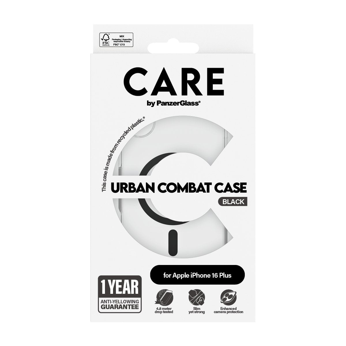 EAN 5715685004131 - PanzerGlass CARE™ by ® Urban Combat Case Transparent w. Black MagSafe iPhone 16 Plus funda para teléfono imagen 3