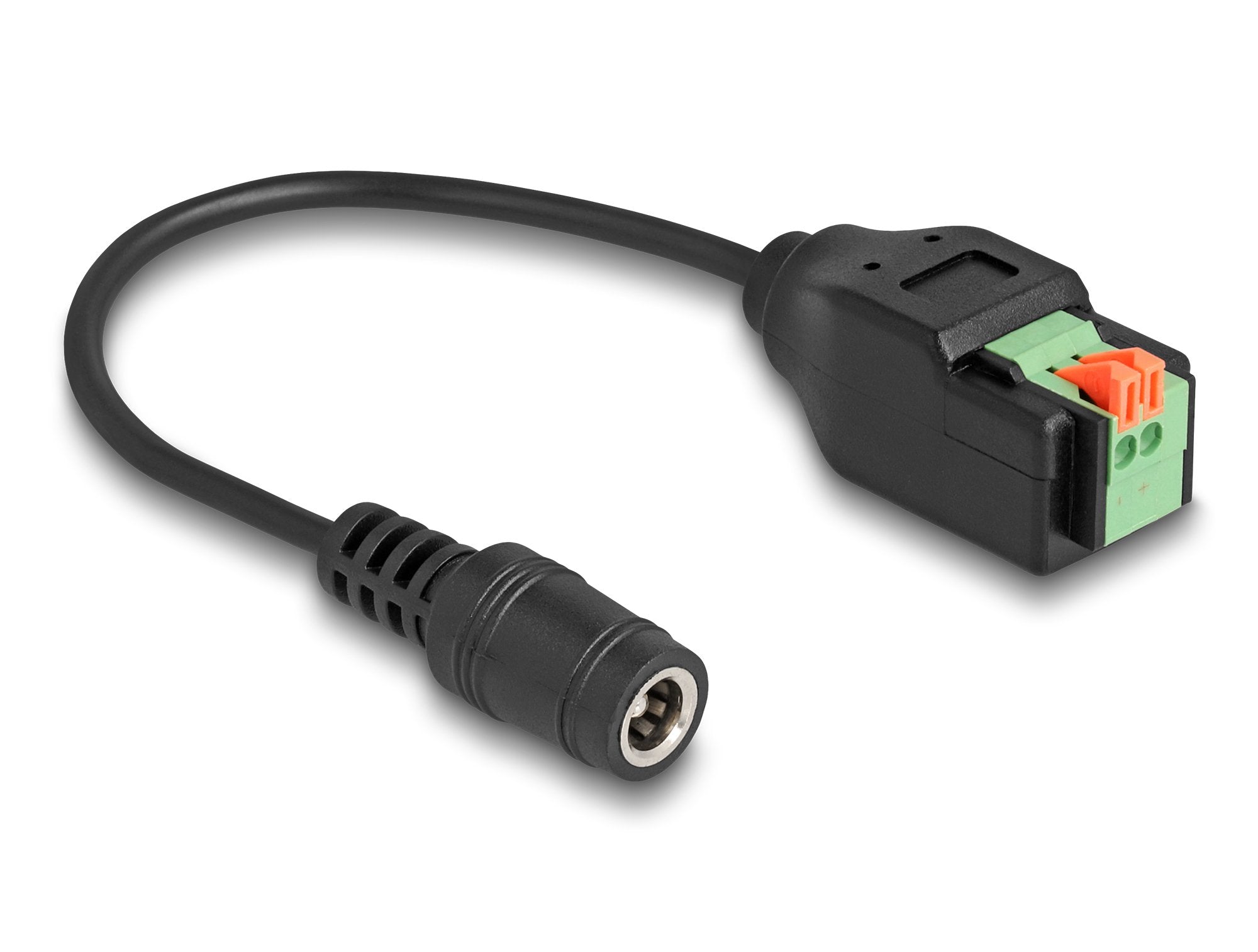 Delock Adaptador De Enchufe Cc A Bloque De Terminales De 5,5 X 2,1 Mm, Negro, 15 Cm