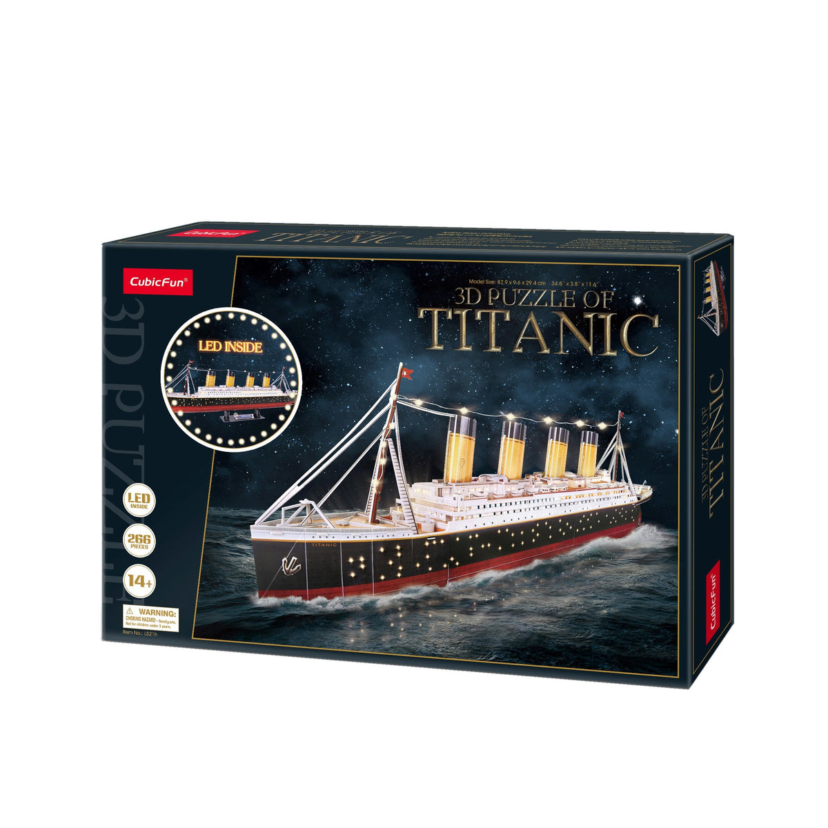 EAN 6944588205218 - CubicFun Titanic LED Puzle 3D 266 pieza(s) Buques imagen 5