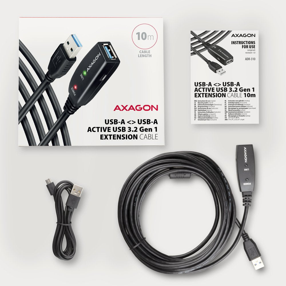EAN 8595247907257 - Axagon N ADR-310 USB 3.2 Gen 1 A-M -> A-F aktivni prodluovaci repeater kabel cable USB USB 3.2 Gen 1 (3. imagen 8