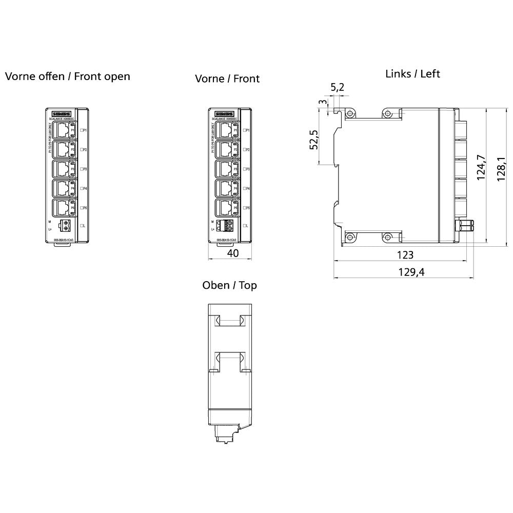Siemens 6gk50050ba101ca3 6gk5005-0ba10-1ca3 Red Switch - - 0.1 - - 0.1 - Switch - 0,1 Gbps