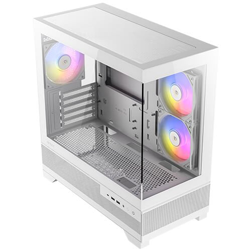 Caja Minitorre Microatx Cx500m Rgb Blanco Antec Int:2x3.5,1x2.5/ 2xusb3.0, 1xusb3.2 Tipo C/ Audio In/Out/ Panel De Cristal Templado