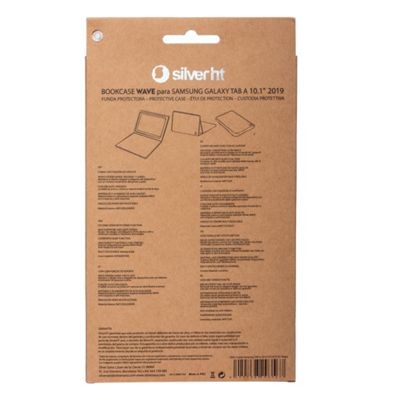 Funda Bookcase Wave Silver Ht Para Tablet Samsung Tab A T510 - T515 2019 Roja