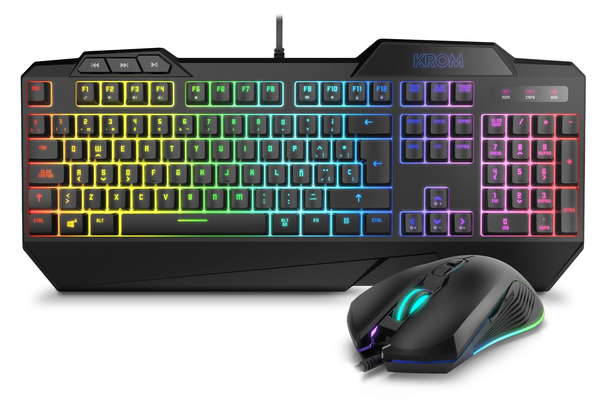 EAN 8436587971051 - Krom Krusher teclado Ratón incluido Juego USB Negro imagen 1