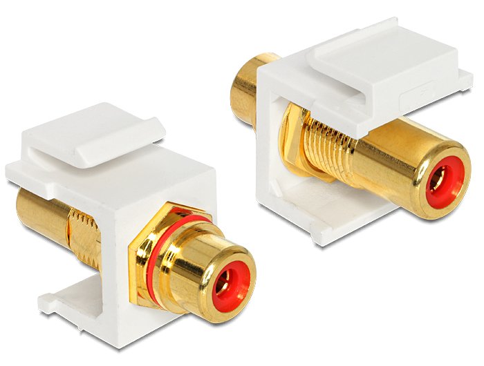 Keystone Modul Cinch Buchse > Cinch Buchse Chapado En Oro Rot Weiss