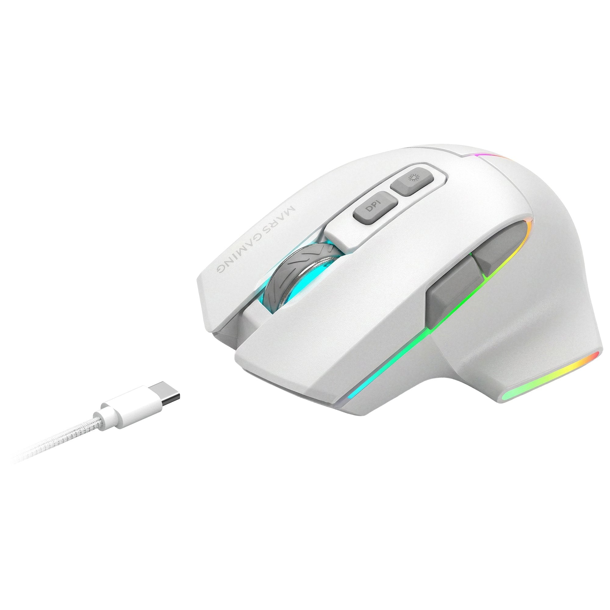 Mouse Mars Gaming Wireless Y Bluetooth Mmw-Vector Tri-Mode 2.4g Ghz Bt 5.4 Usb-C 7 Botones 12000 Dpi