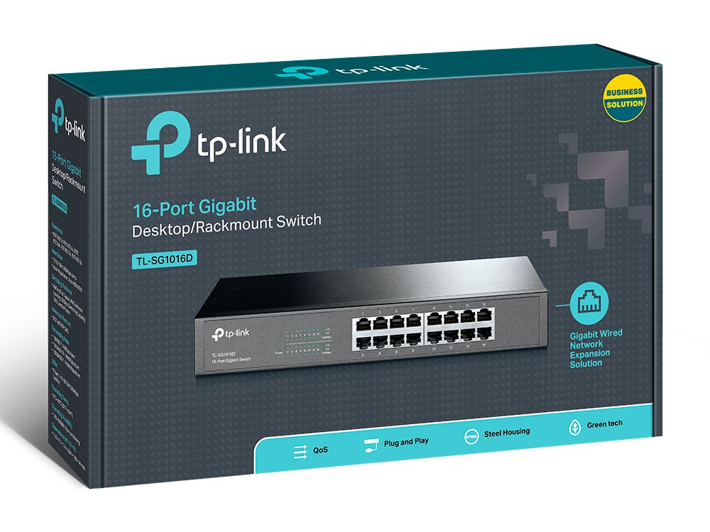 EAN 6935364020613 - TP-Link TL-SG1016D No administrado Gigabit Ethernet (10/100/1000) Negro imagen 4