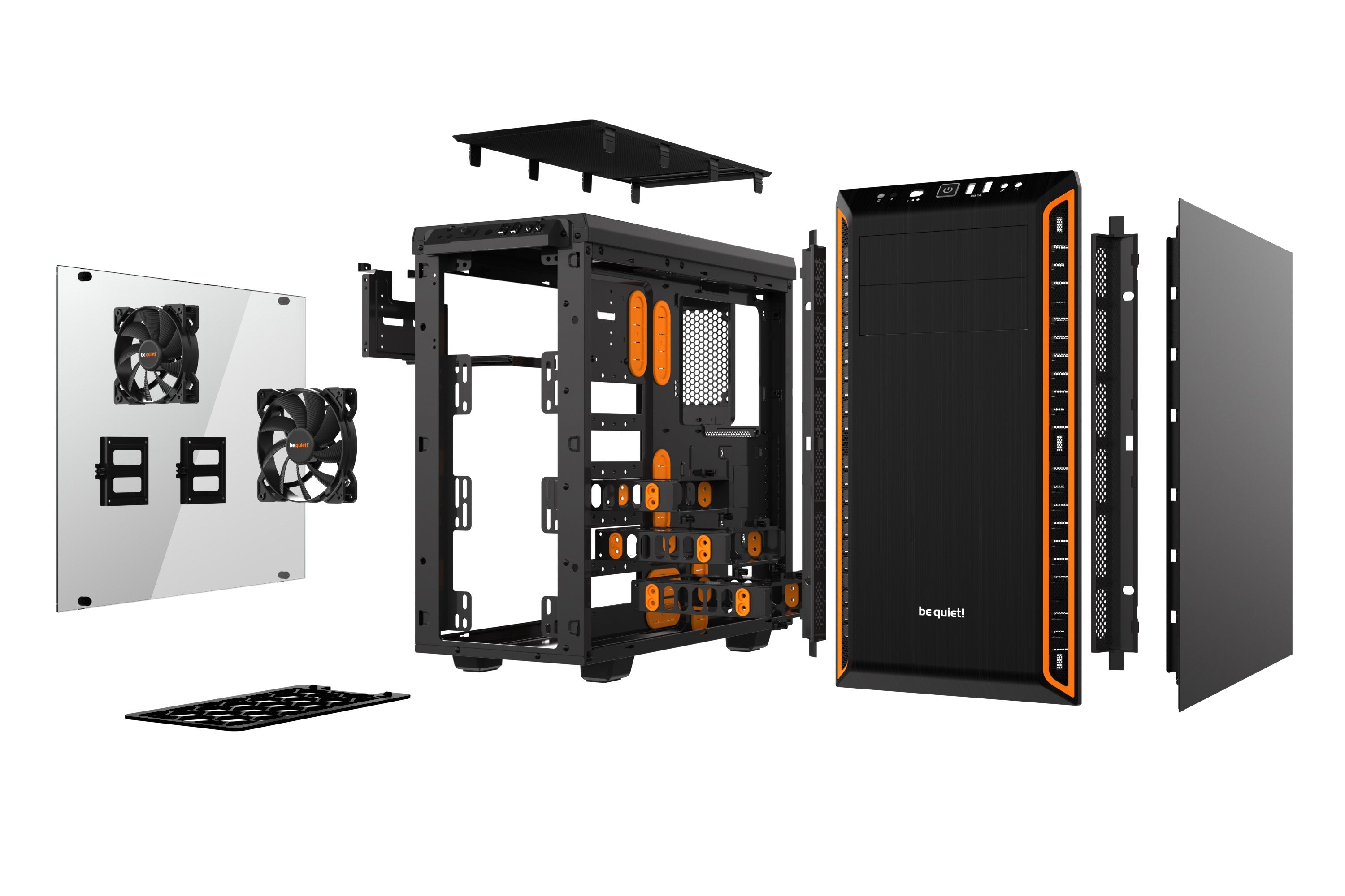 EAN 4260052185438 - be quiet! Pure Base 600 Window Midi Tower Negro, Naranja imagen 3