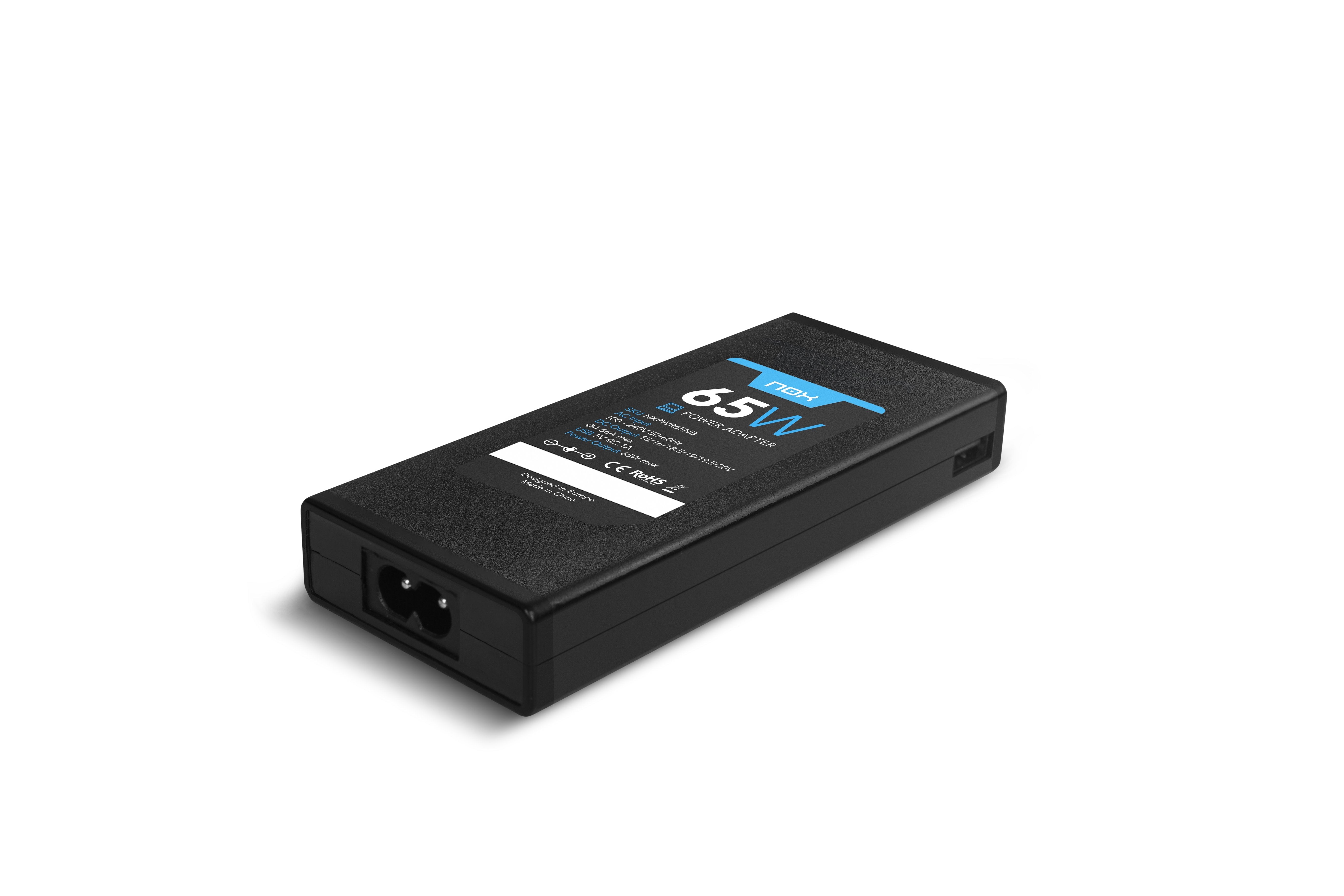 Nox Cargador Universal Port 65w Automatico Para Notebook / 10 Conectores / Toma Usb Nxpwr65nb