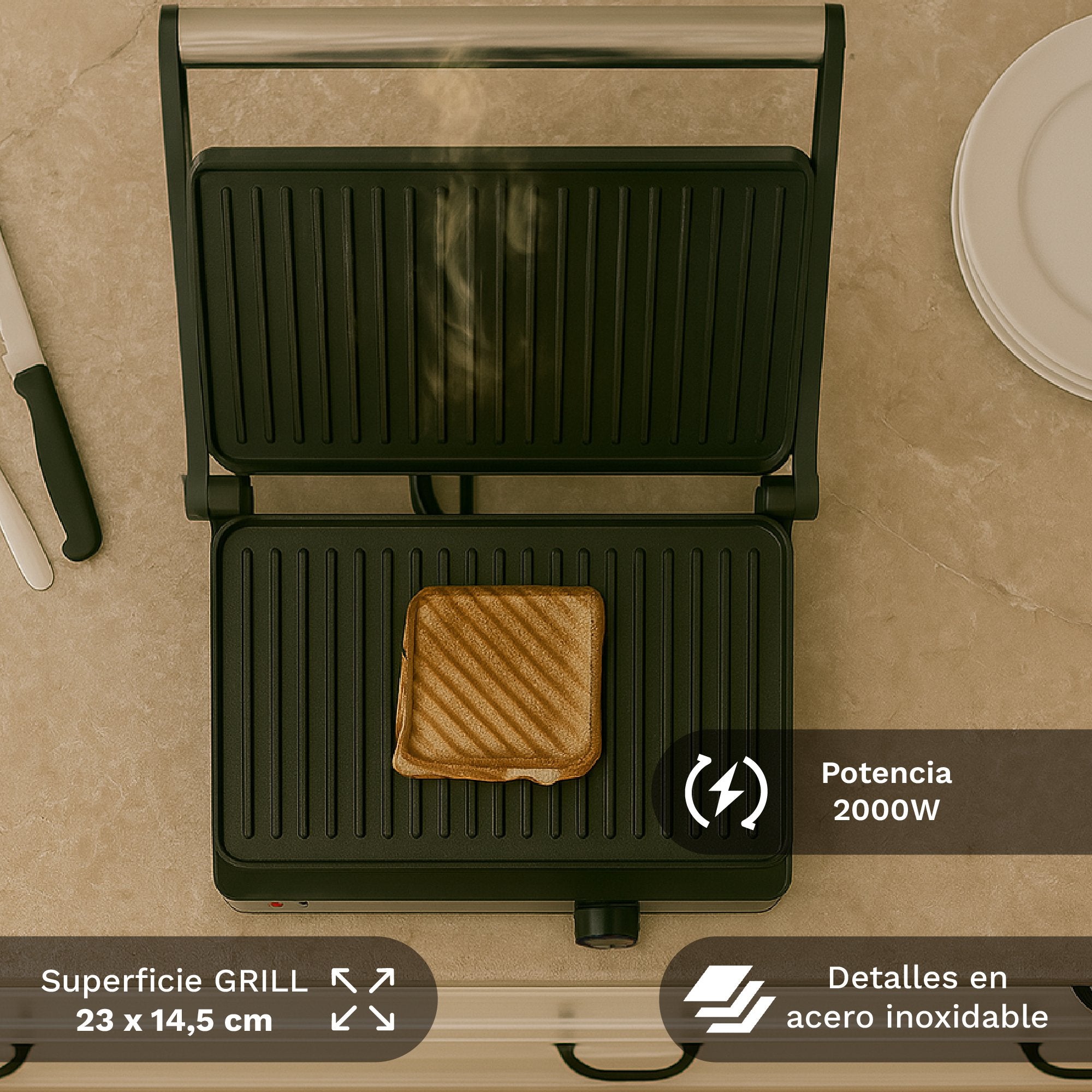 Grill Eléctrico Grunkel Grl-Extreme 2000w Tamaño 290*260mm