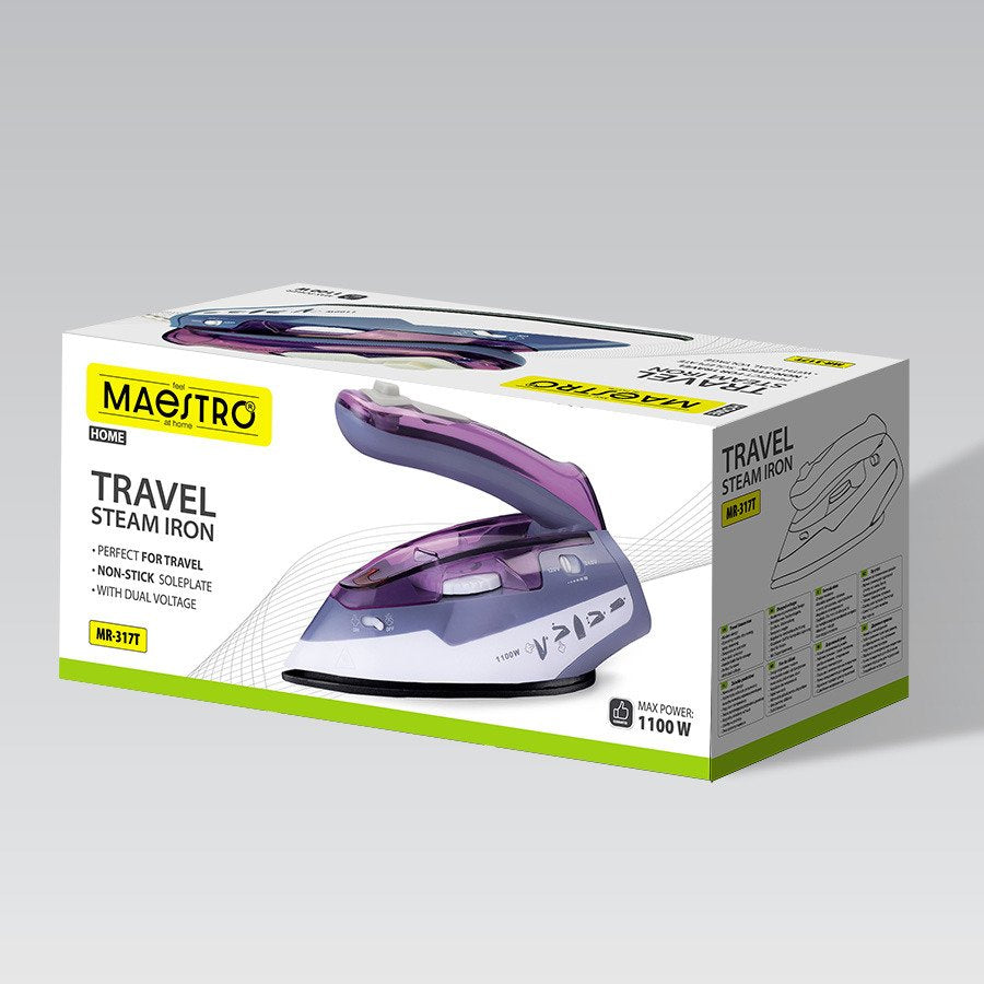 EAN 4820096559796 - Maestro MR-317T plancha Plancha vapor-seco Suela antiadherente 1100 W Púrpura, Azul, Blanco imagen 4