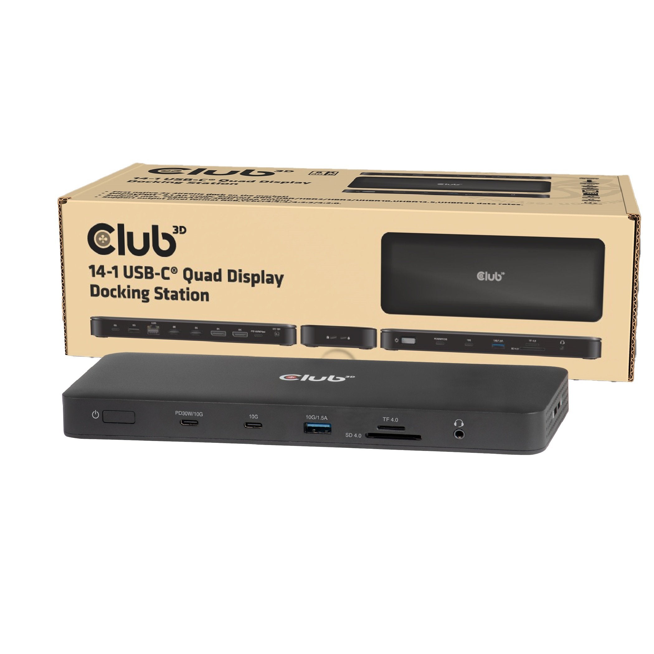 Club3d Usb-C 14in1-Dock>2xdp2.1 2xhdmi 3xusb-C 4k60hz Pd100w Retail
