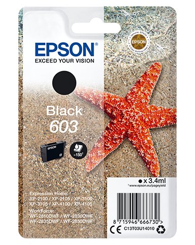 Cartucho Original Epson 603 Negro - C13t03u14010 Ml-3.4pag-150